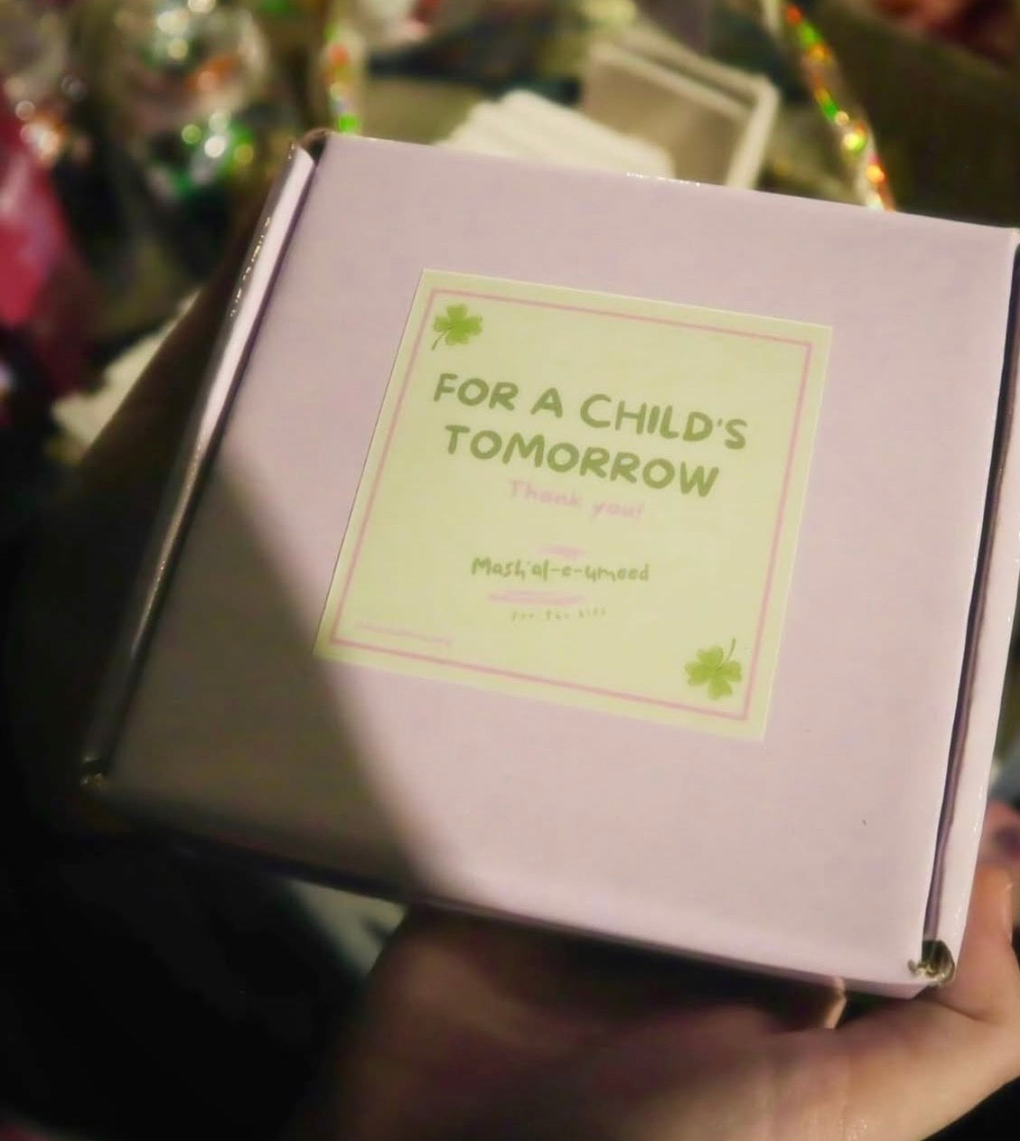 For a child's tomorrow donation box