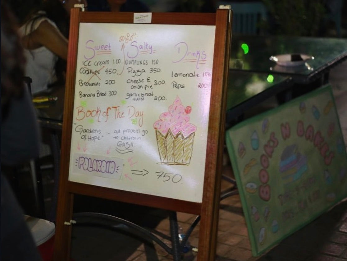 Hand lettered menu board